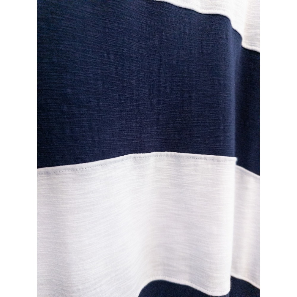 Nally & Millie Striped Shirt Women L/XL Nautical Coastal Preppy Oversized Blue - Picture 6 of 6
